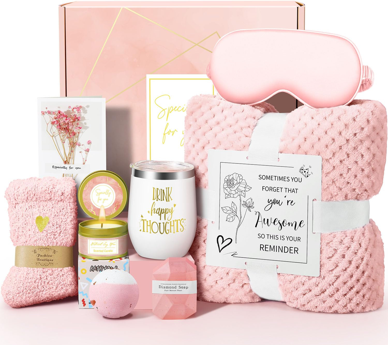 Birthday Gifts for Women Mom Her Friend Sister Wife Grandma, Self Care Gift Get Well Relaxing Spa Gift Basket Set