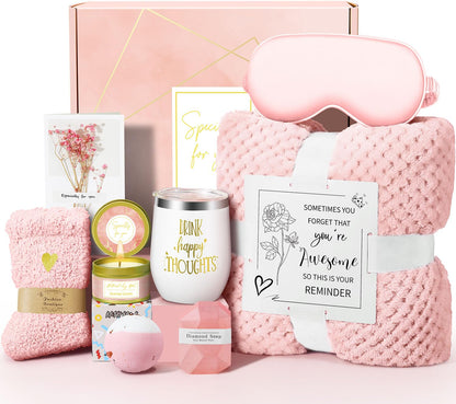 Birthday Gifts for Women Mom Her Friend Sister Wife Grandma, Self Care Gift Get Well Relaxing Spa Gift Basket Set