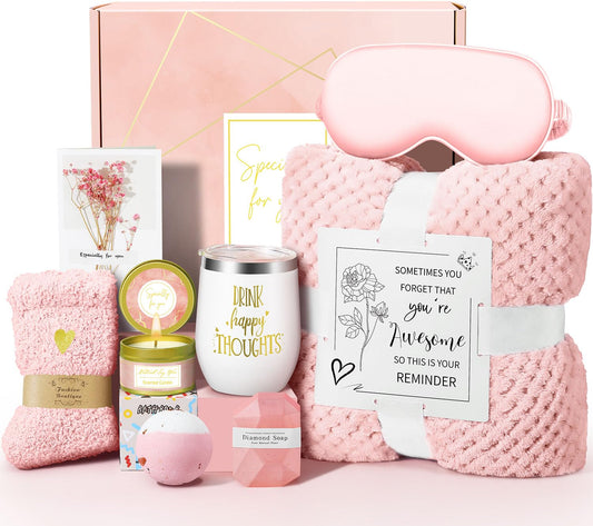 Birthday Gifts for Women Mom Her Friend Sister Wife Grandma, Self Care Gift Get Well Relaxing Spa Gift Basket Set